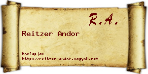 Reitzer Andor névjegykártya